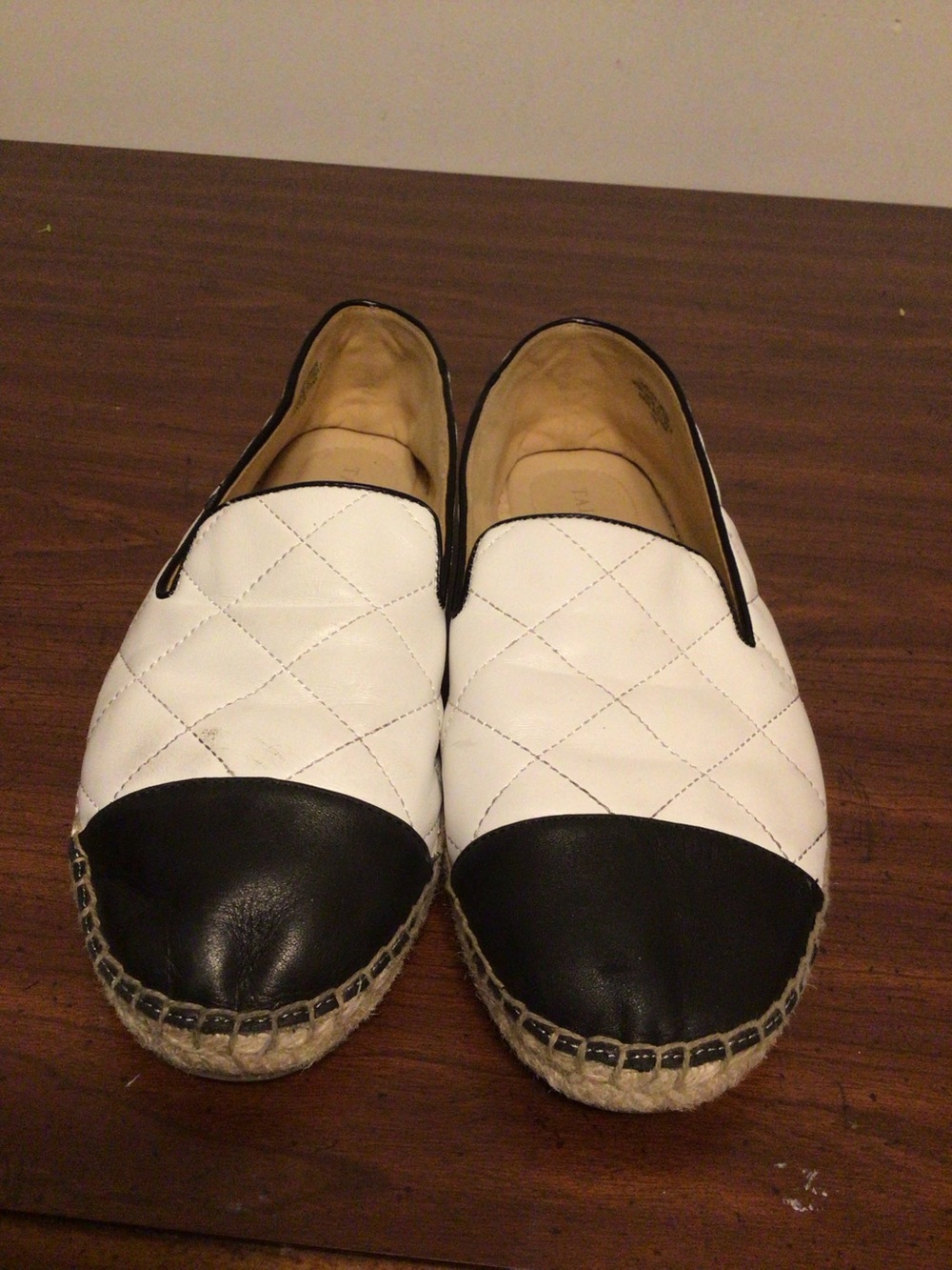 Talbots leather quilted bicolor espadrille  SZ 11